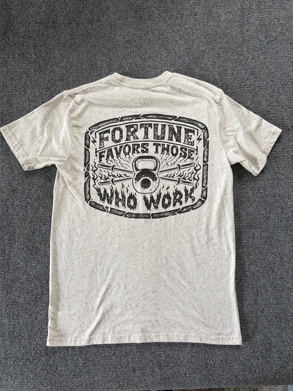 The Lift Box Men’s S Fortune Favors Those Who Work Graphic Gym T-Shirt